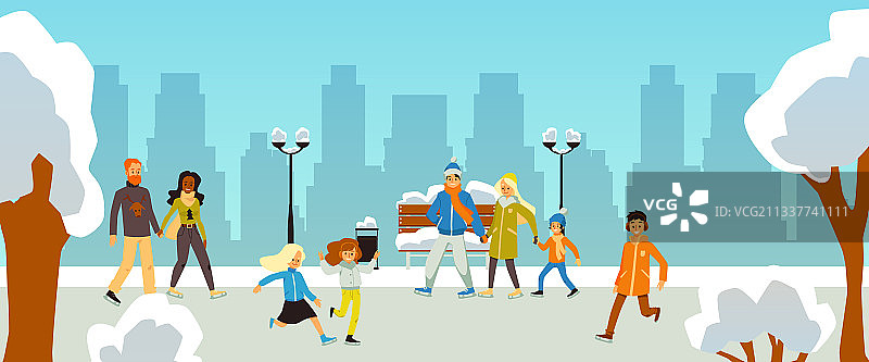 儿童和成人趣味滑冰图片素材