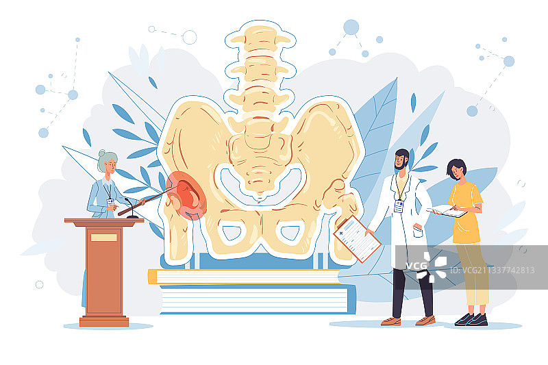 扁平卡通医生工作场景图片素材