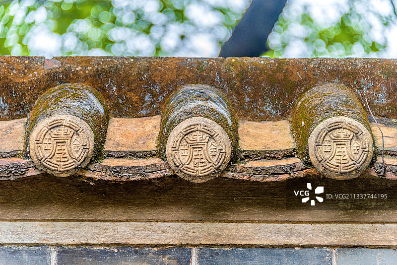 中国广东佛山梁园的瓦当装饰图片素材