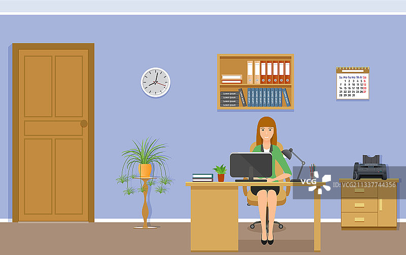 在工作场所的女职员图片素材