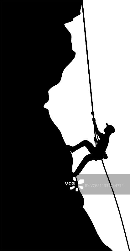 攀岩男子剪影图片素材