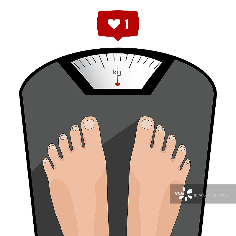 体重秤上的脚，减肥概念图片素材