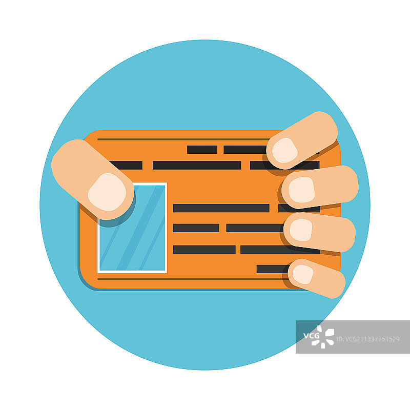 手持信用卡或名片图片素材