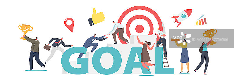 男女商务人士达成目标图片素材