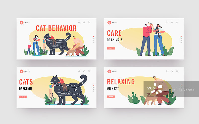 猫咪行为着陆页模板图片素材