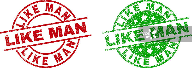 带Grunge纹理的点赞圆形水印图片素材