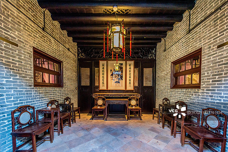 中国广东佛山梁园厅堂内景图片素材