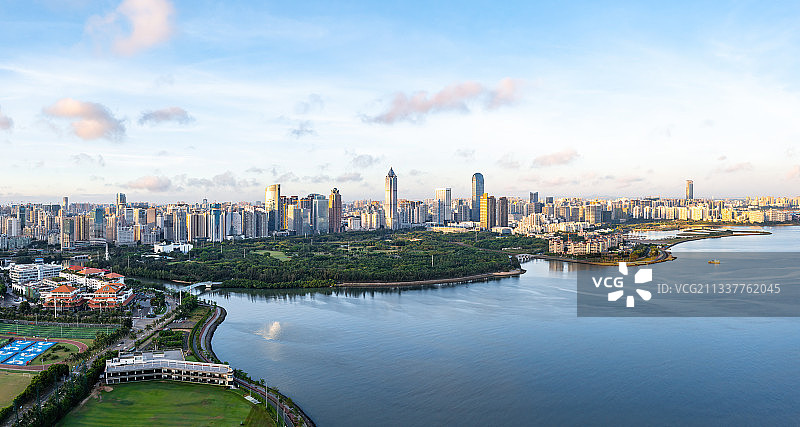 海口城市风光全景航拍图片素材