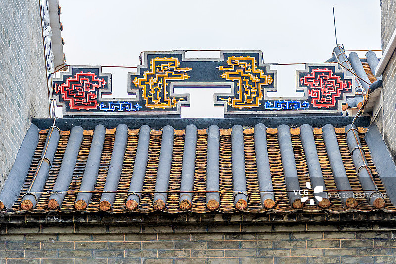 中国广东佛山梁园建筑局部图片素材