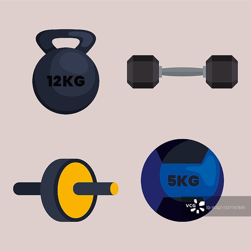 四个Crossfit图标图片素材