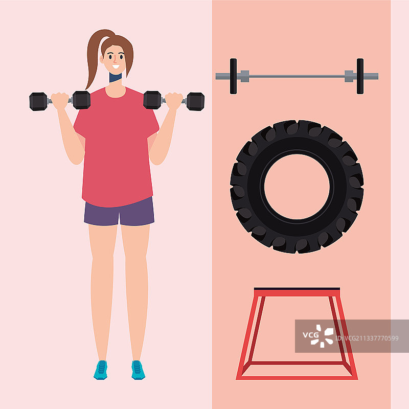 带有装备的女孩图片素材