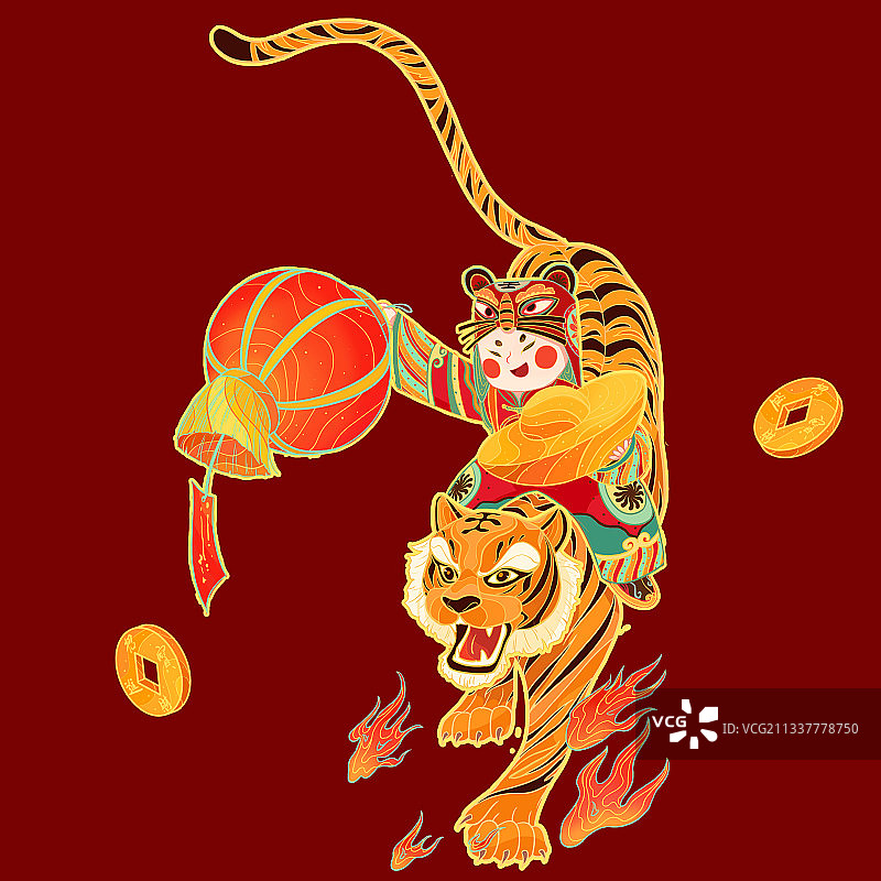虎年插画图片素材