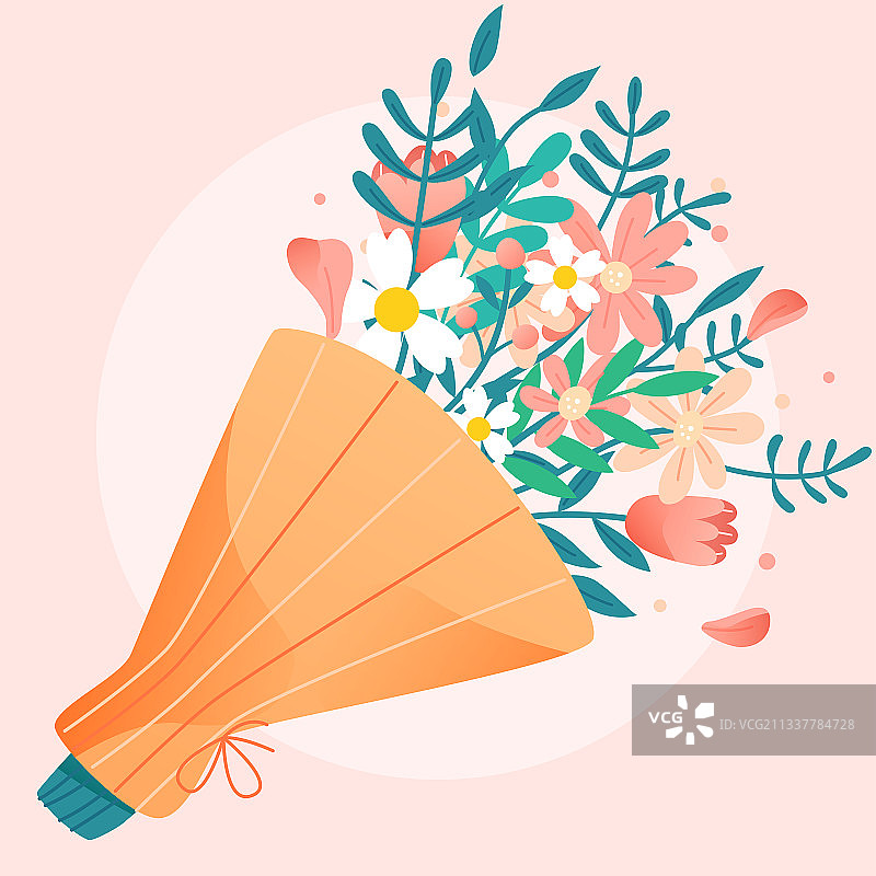 教师节鲜花感恩节花束美丽唯美手绘海报背景图片素材