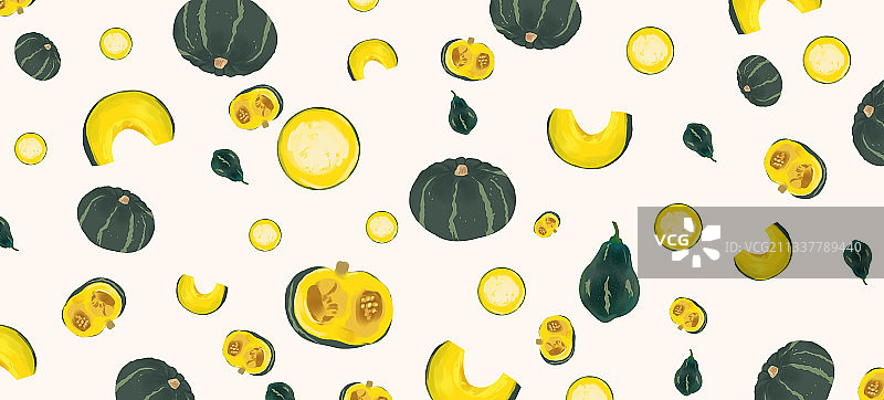 可爱小清新蔬菜小南瓜壁纸贴纸服装纹理纹路包装插画图片素材