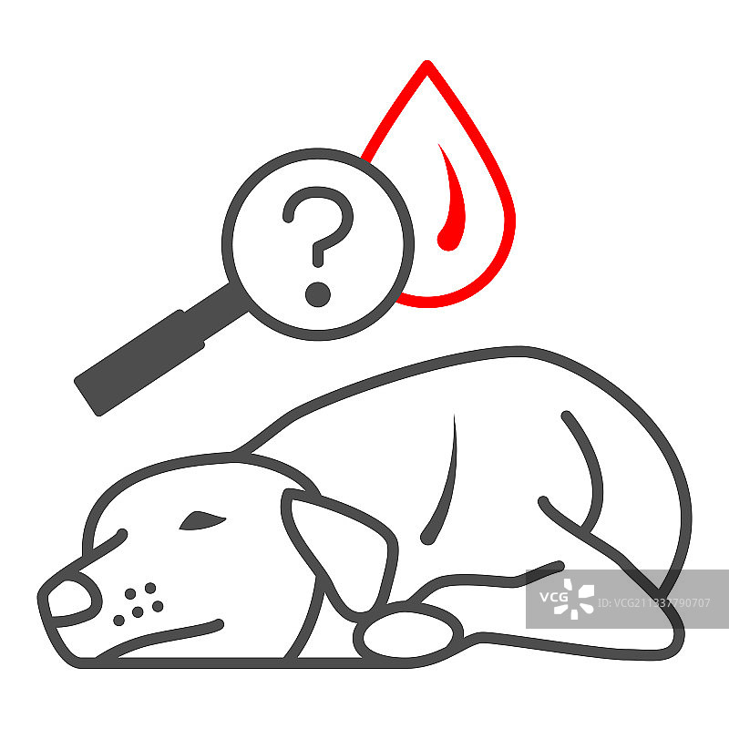 犬贫血细线图标宠物疾病图片素材