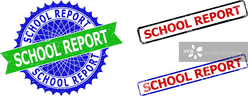 学校报告奖花和双色矩形图片素材