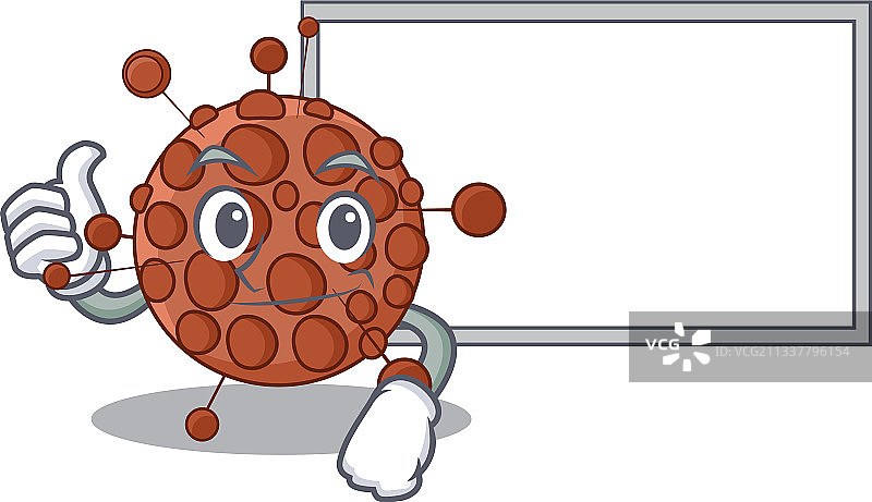 带白板的奈瑟氏菌卡通形象图片素材