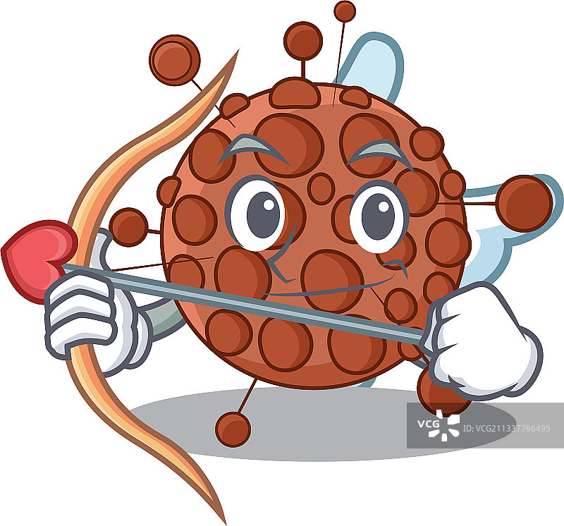 可爱的细菌扮作浪漫丘比特图片素材