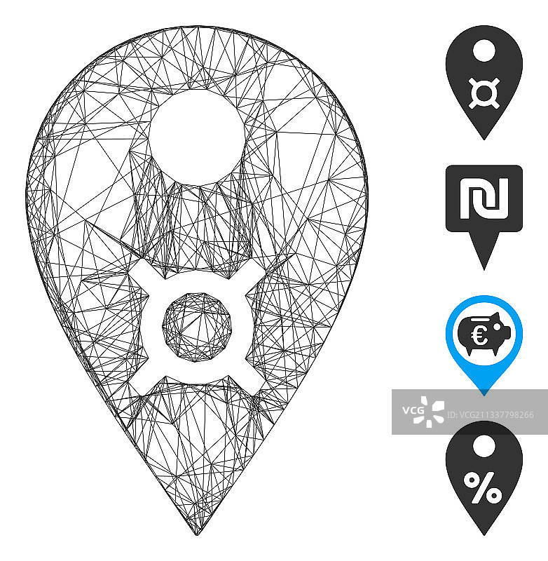 网络货币地图标记网格图片素材