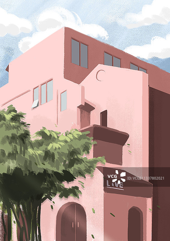 粉红色建筑图片素材