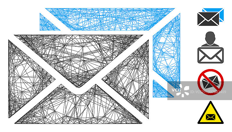 网络邮件信封网格图片素材