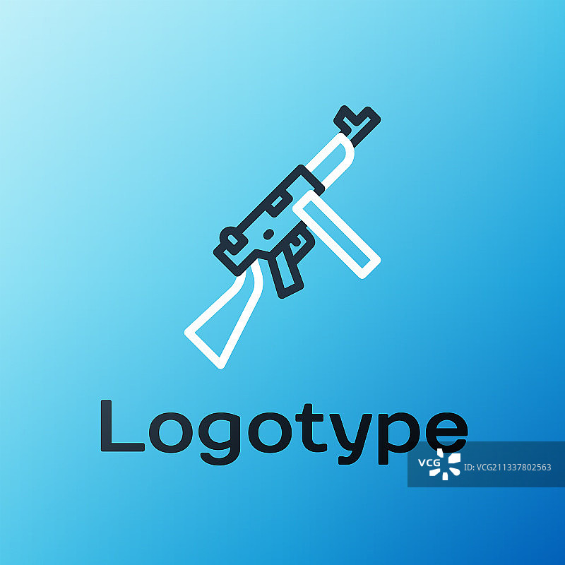 汤姆逊冲锋枪线条图标图片素材