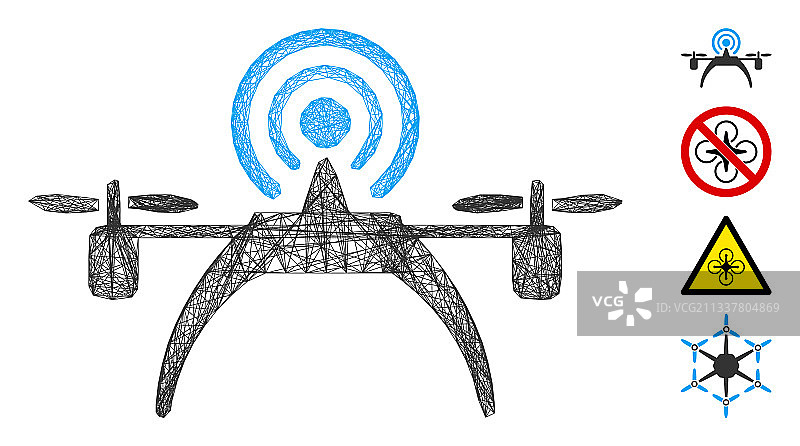 无人机网络无线电源网格图片素材