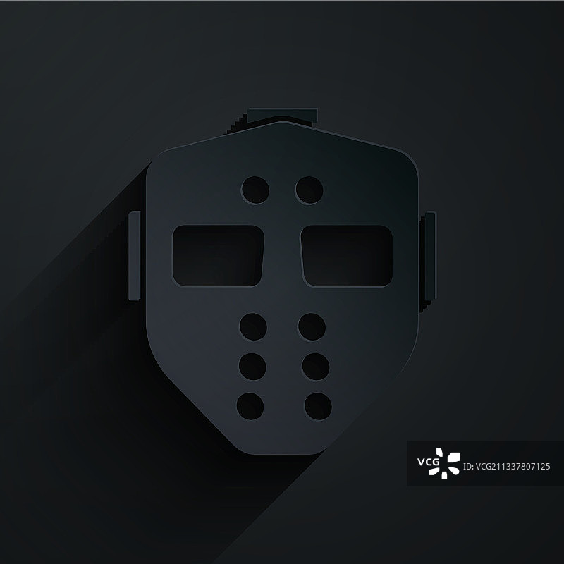 剪纸风格曲棍球面具图标图片素材