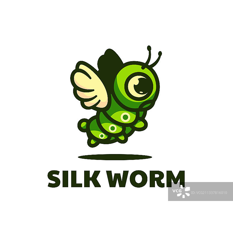 蚕丝logo简约吉祥物风格图片素材