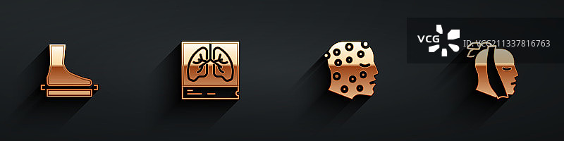 扁平足、肺部X光、牛皮癣或湿疹图片素材