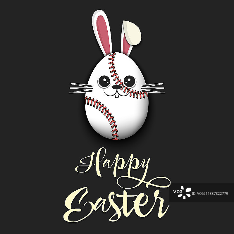 复活节棒球彩蛋兔子图片素材