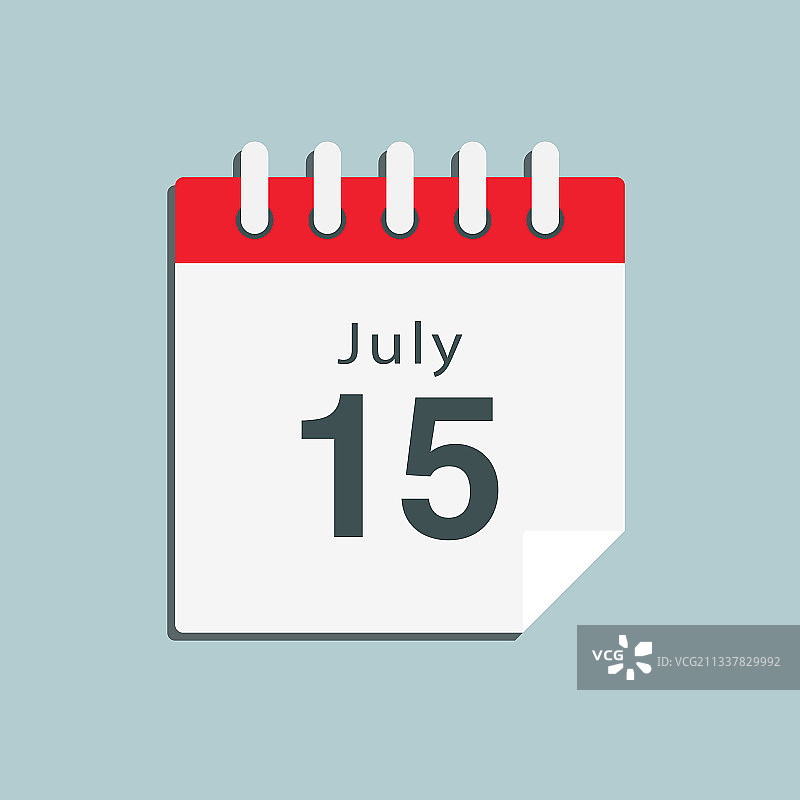 7月15日日期图标日历模板页图片素材