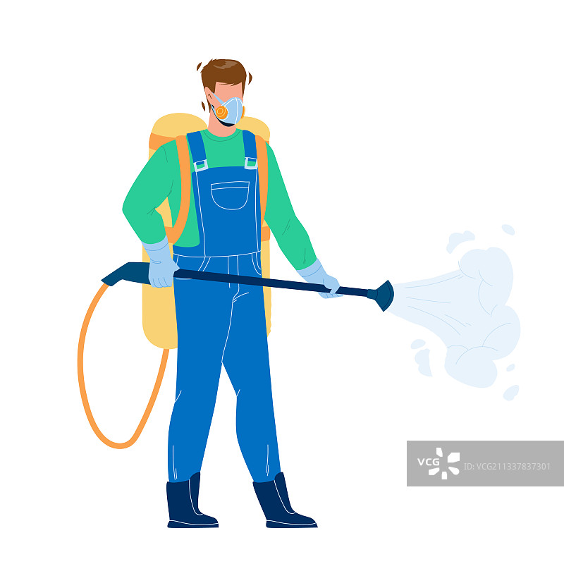 害虫防治工人喷洒农药图片素材