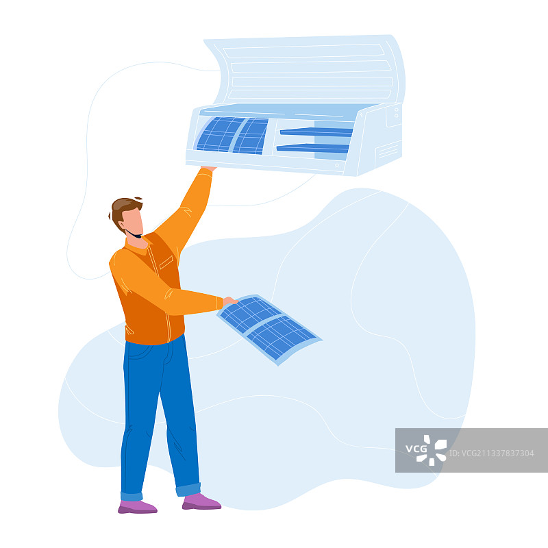 维修空调的工人图片素材