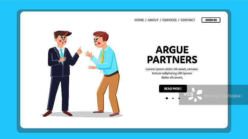 公司中争论伙伴的商业冲突图片素材