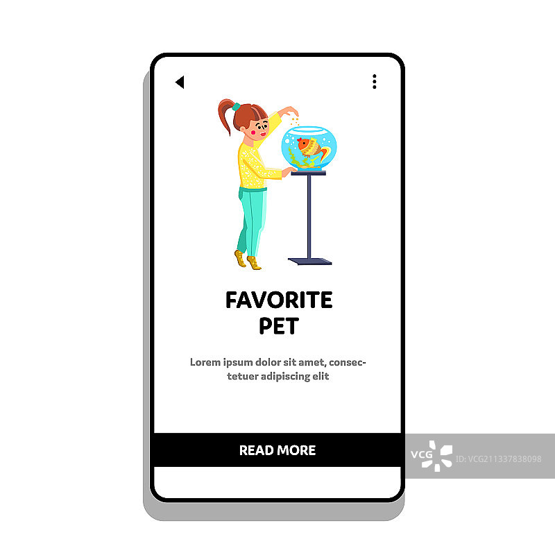 在水族馆喂养宠物的小女孩图片素材