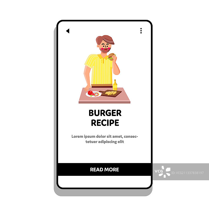 厨房准备汉堡的男人图片素材