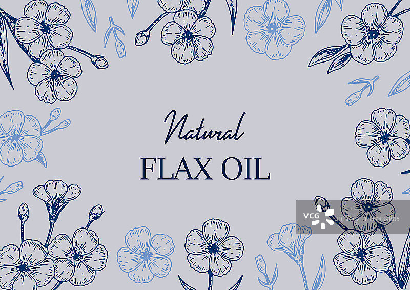 亚麻手绘草图设计（用于亚麻布）图片素材