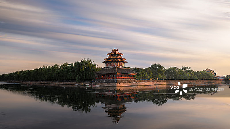 夕阳角楼图片素材