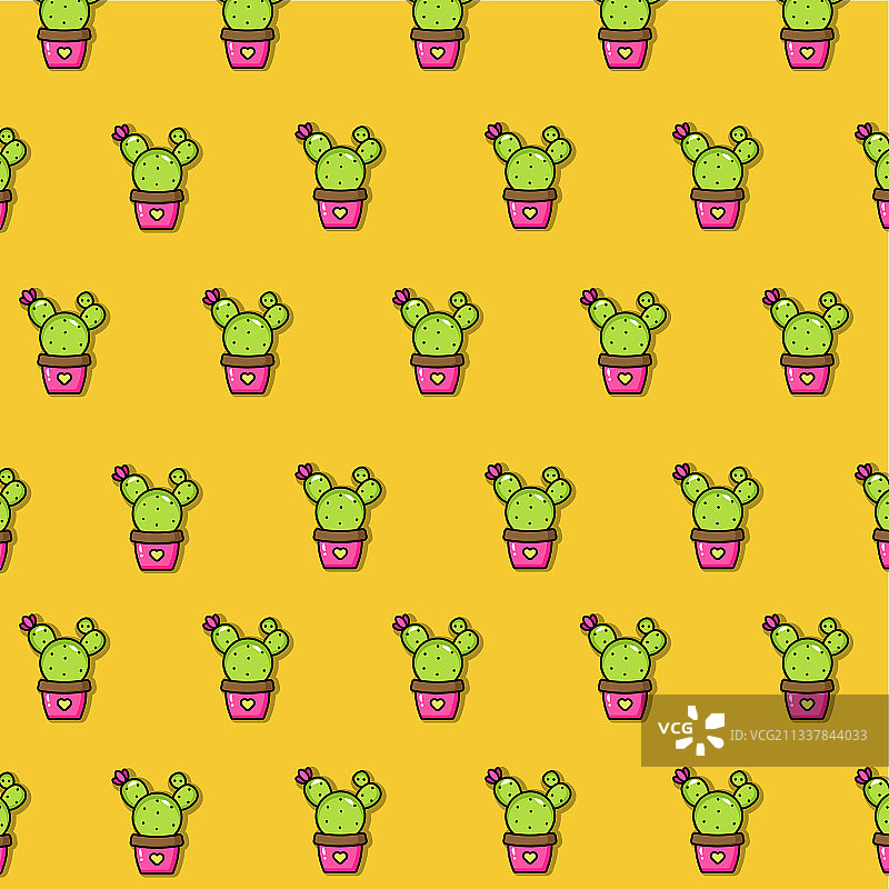 橙色背景漫画波普艺术仙人掌图片素材