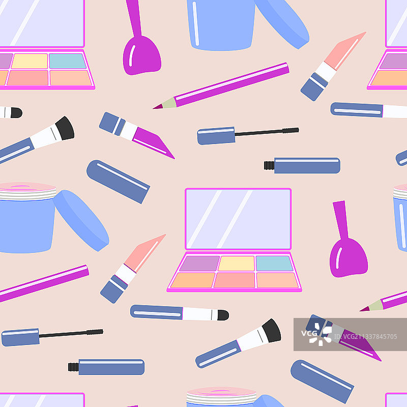 化妆品和彩妆无缝图案图片素材
