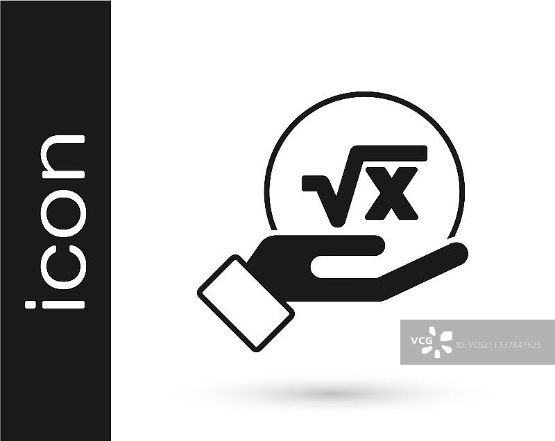 黑色平方根X符号图标图片素材
