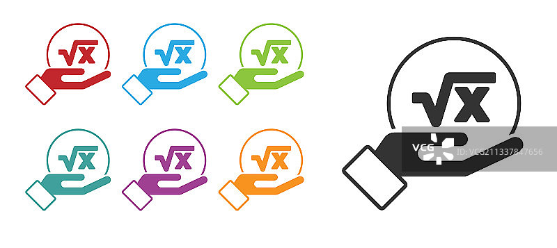 黑色平方根X符号图标图片素材