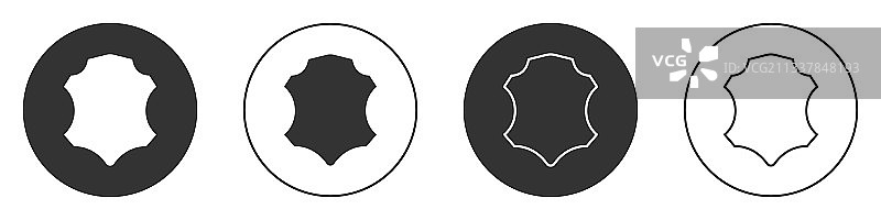 白色背景上的黑色皮革图标图片素材