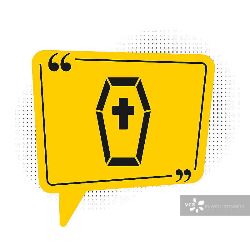 黑色棺材与基督教十字架图标图片素材