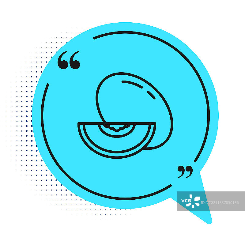 白色背景上的黑色甜瓜水果图标图片素材