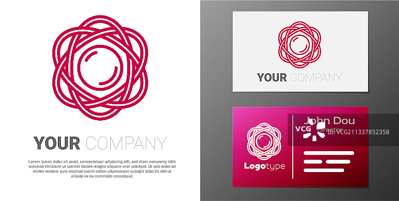 白色背景上的原子线条标志图标图片素材