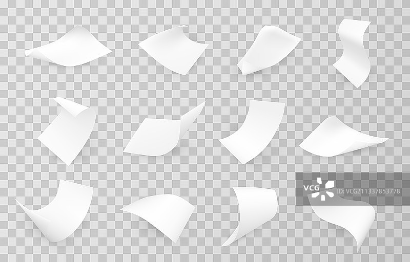 飞舞飘落的纸张样机图片素材