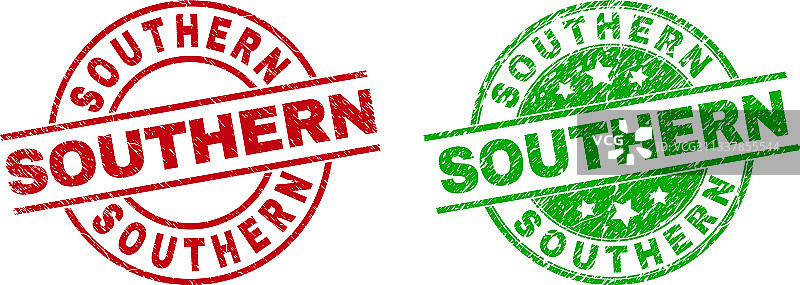 使用不洁风格的南部圆形水印图片素材
