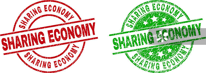 使用腐蚀的共享经济圆形水印图片素材